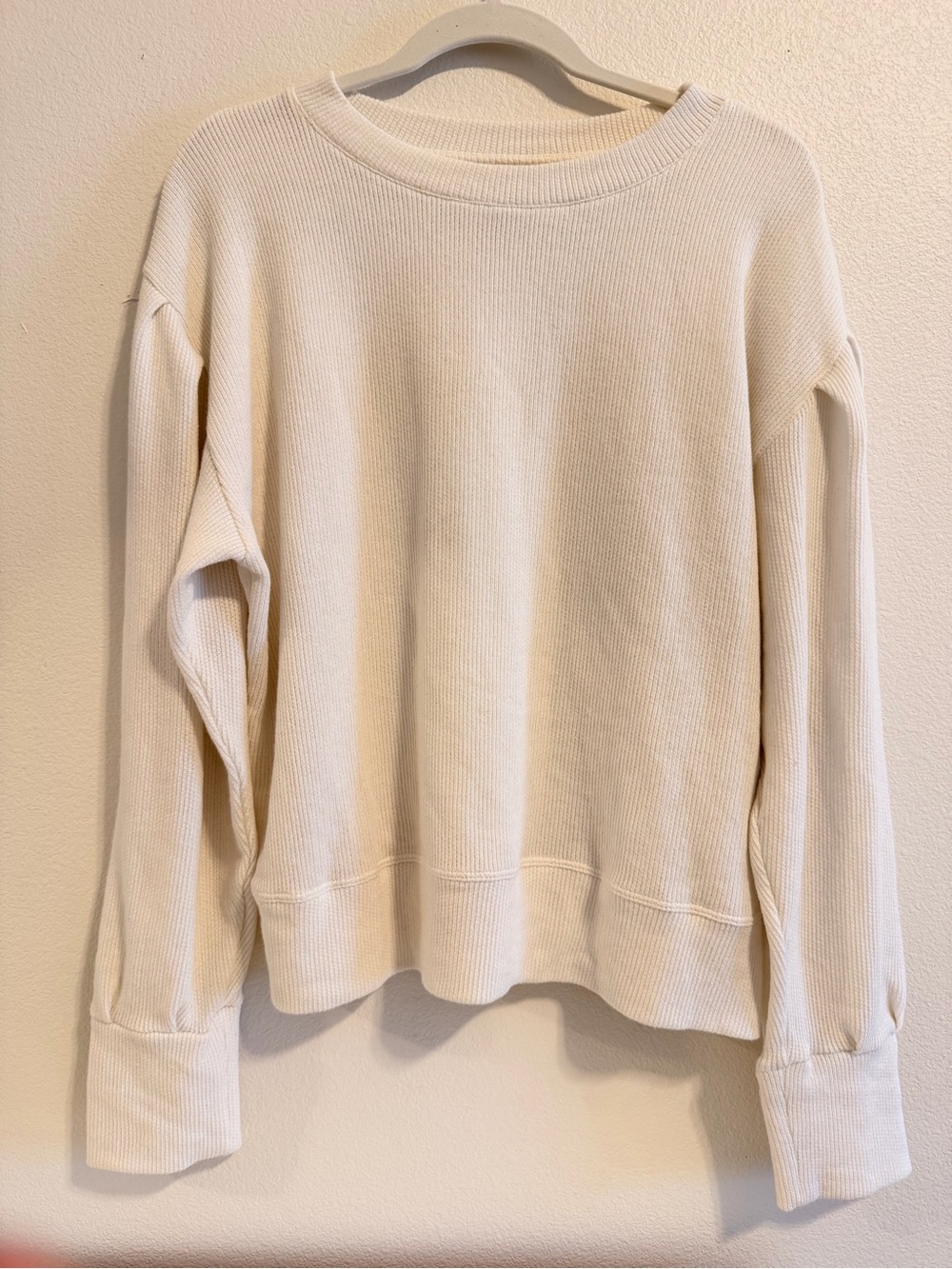 Albion Cream Ribbed Knit Pullover NWOT